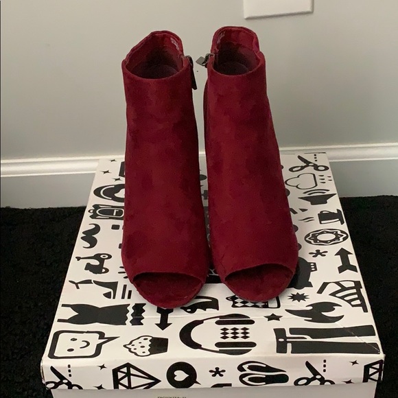 BAMBOO Shoes - Open toe, chunky heel booties